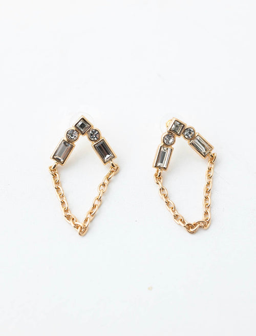 Baguette & Chain Earrings
