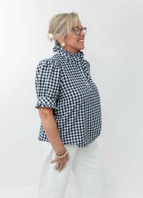 The Everett Gingham Puff Sleeve Top