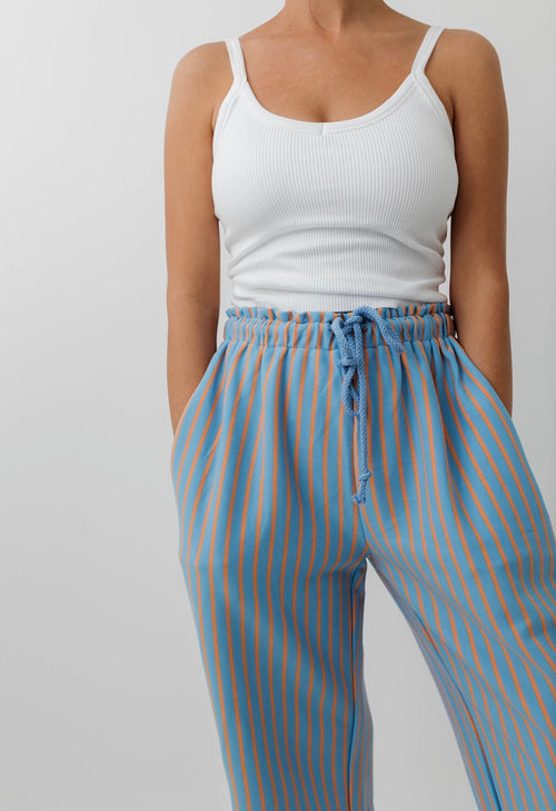 Striped Knit Drawstring Pants