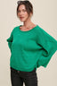 Wide Neck Crop Pullover Sweater