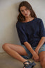 Navy Knit Top