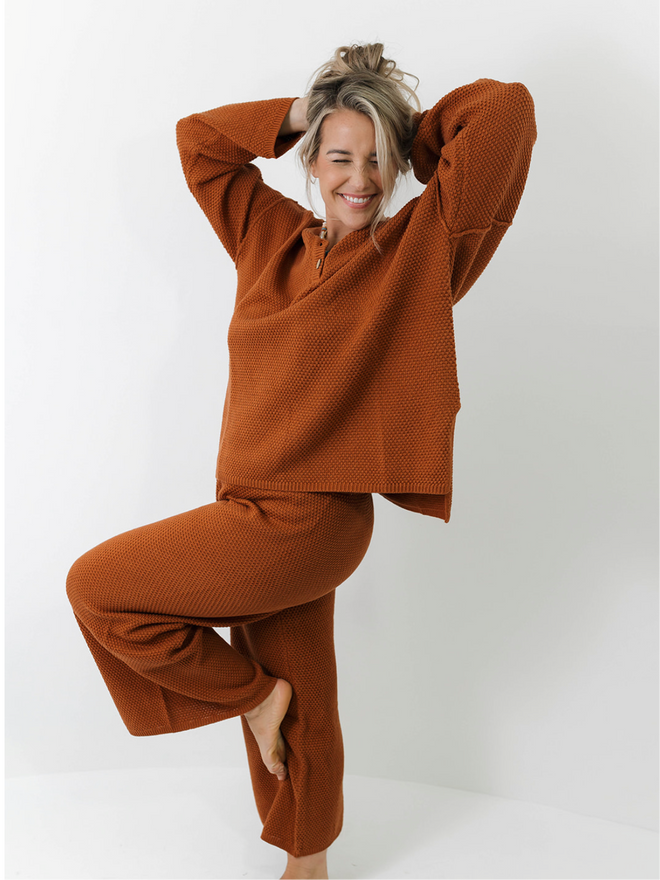 Textured Henley Sweater