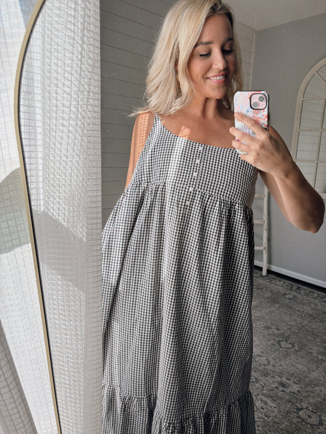 Gingham Midi Tank Dress