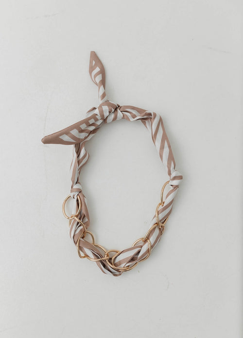Stripe Pattern Multi Link Scarf Necklace