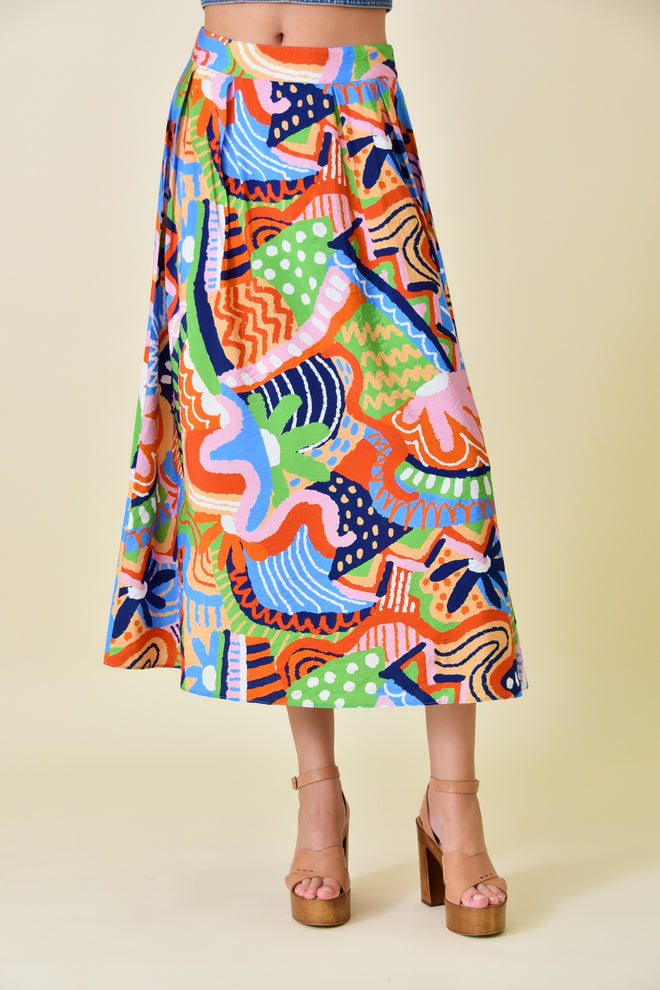 Floral Vibrant Maxi Skirt