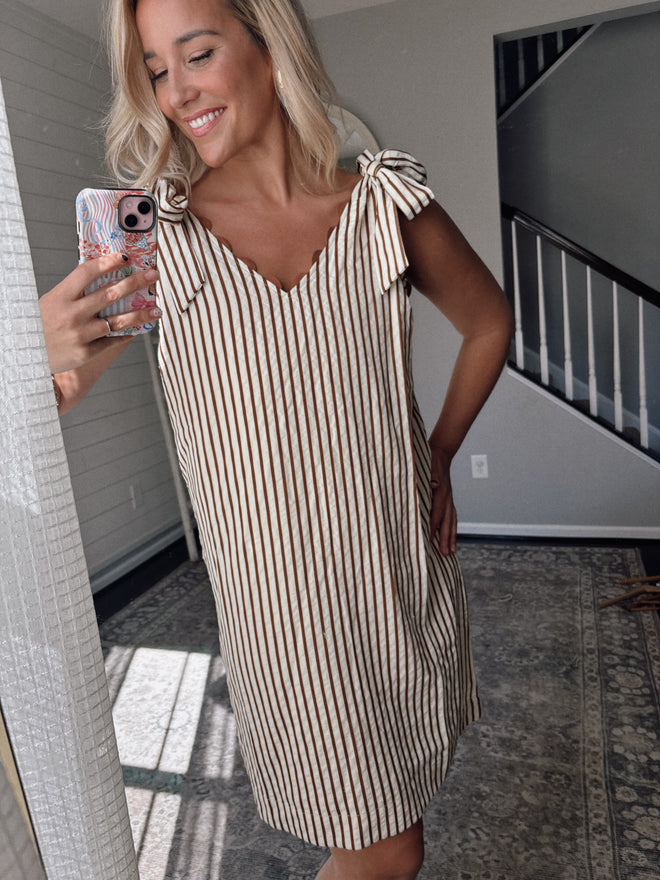 Lola Tie Strap Striped Dress