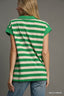 Terry Green Striped Top