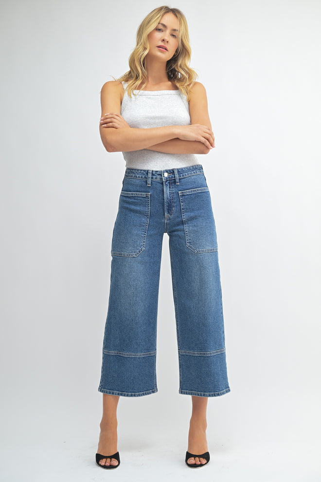 JB High Rise Cropped Wide Leg
