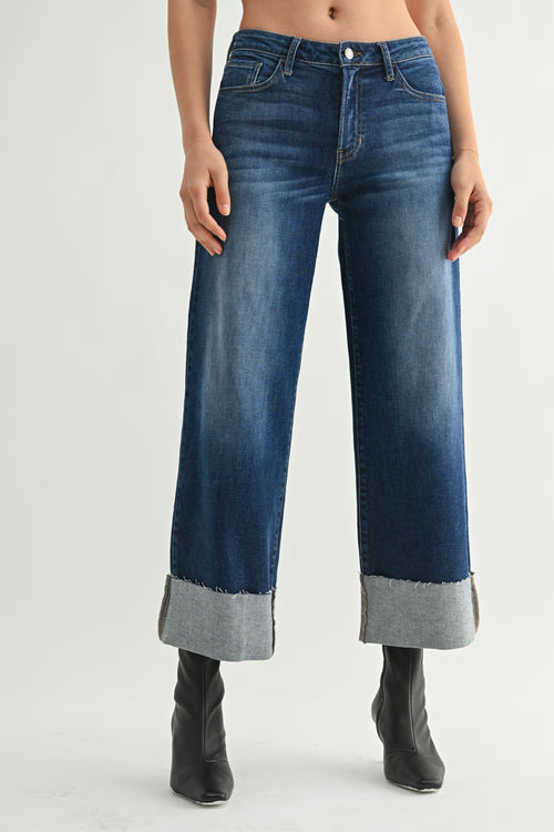 Scissor Cut Cuffed Slim Wide