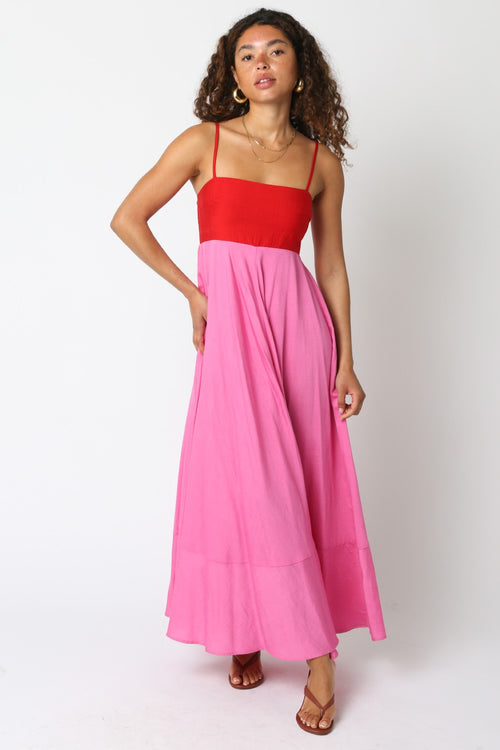 Leila Contrast Midi Dress