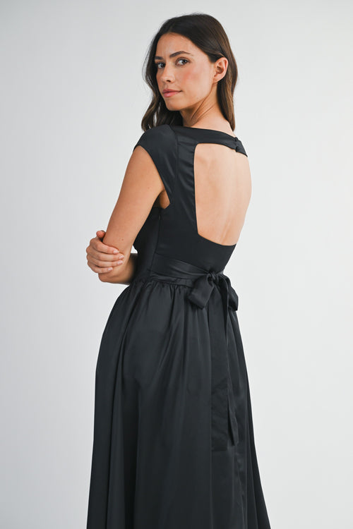 Astor Black Midi Dress