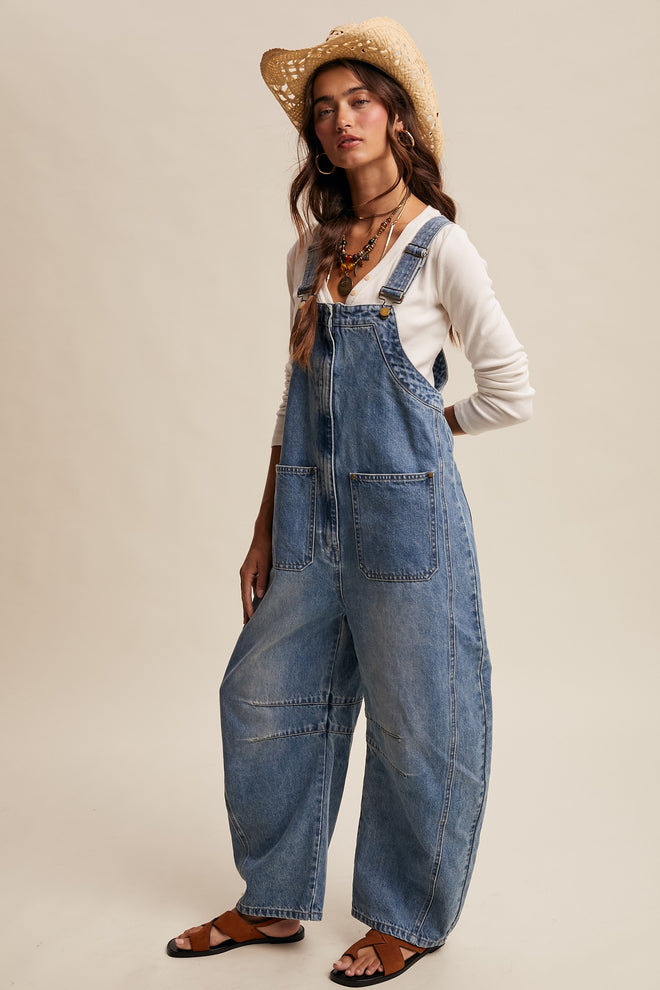 Western Wide Leg Overalls