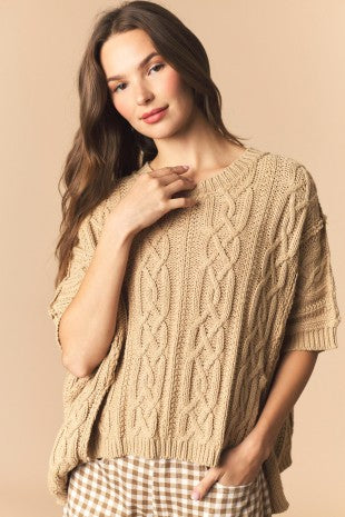 Twist and Waffle Dolman Sweater