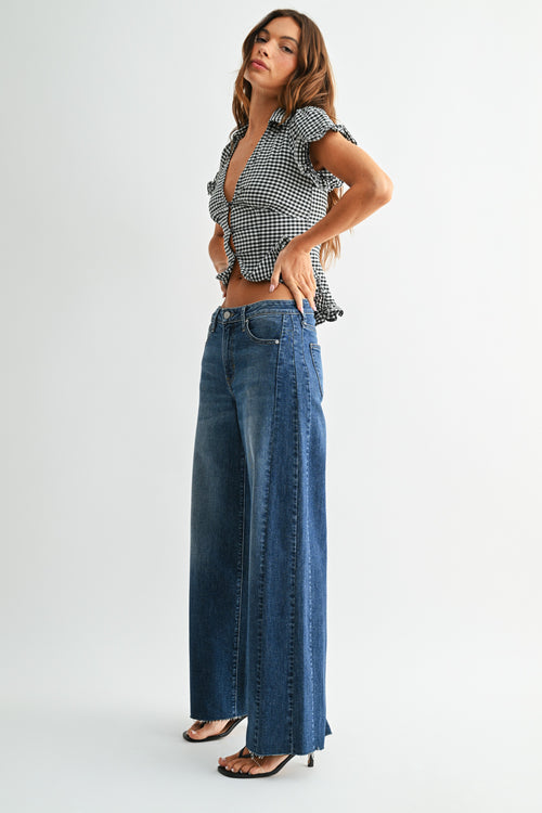 Side Panel Wide Leg Pants