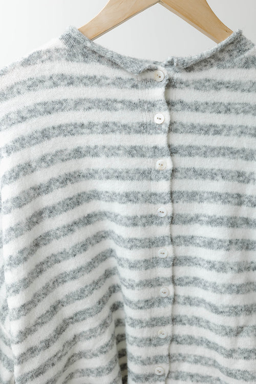 Grey Striped Cardigan
