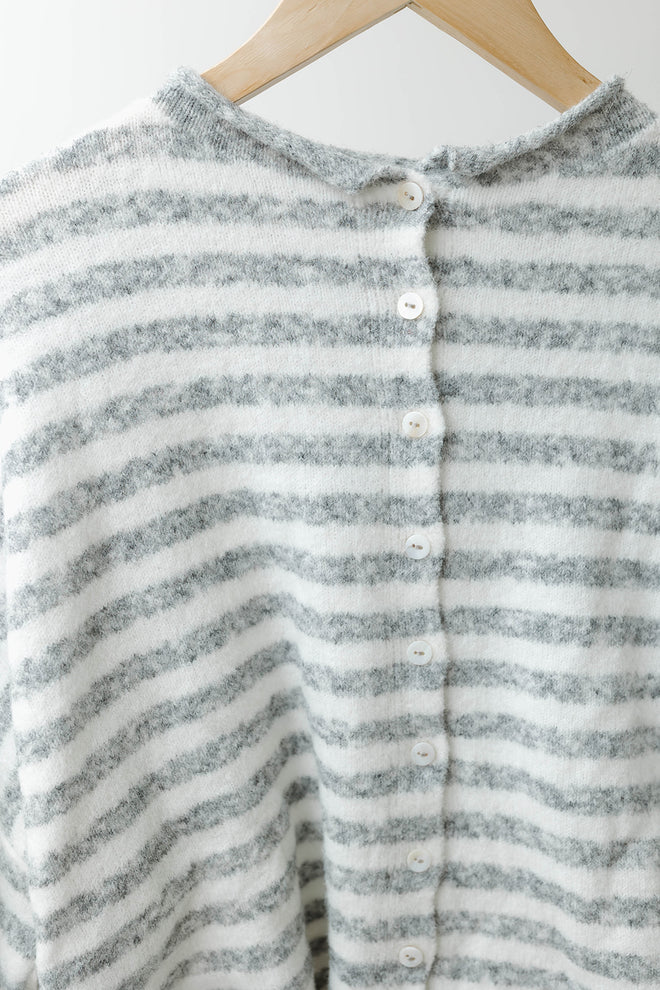 Grey Striped Cardigan
