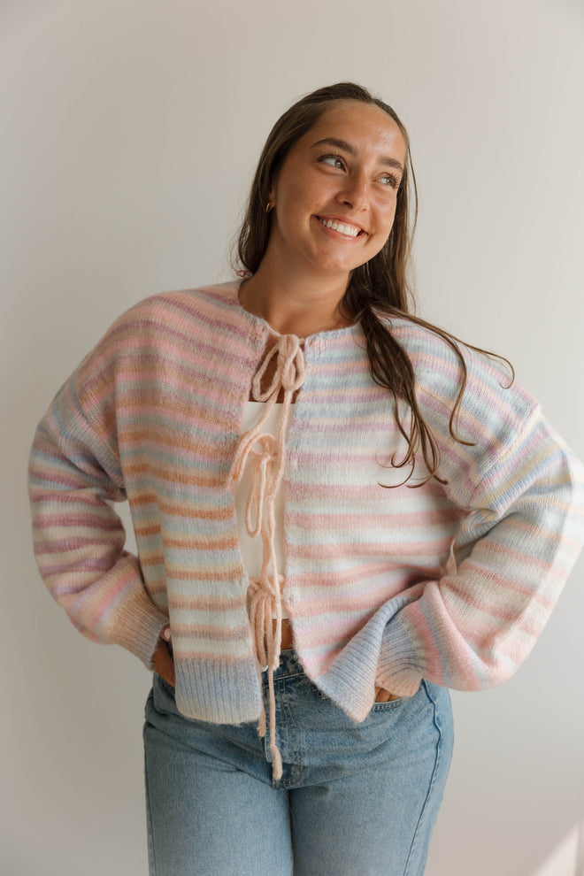 Color Story Front Tie Sweater