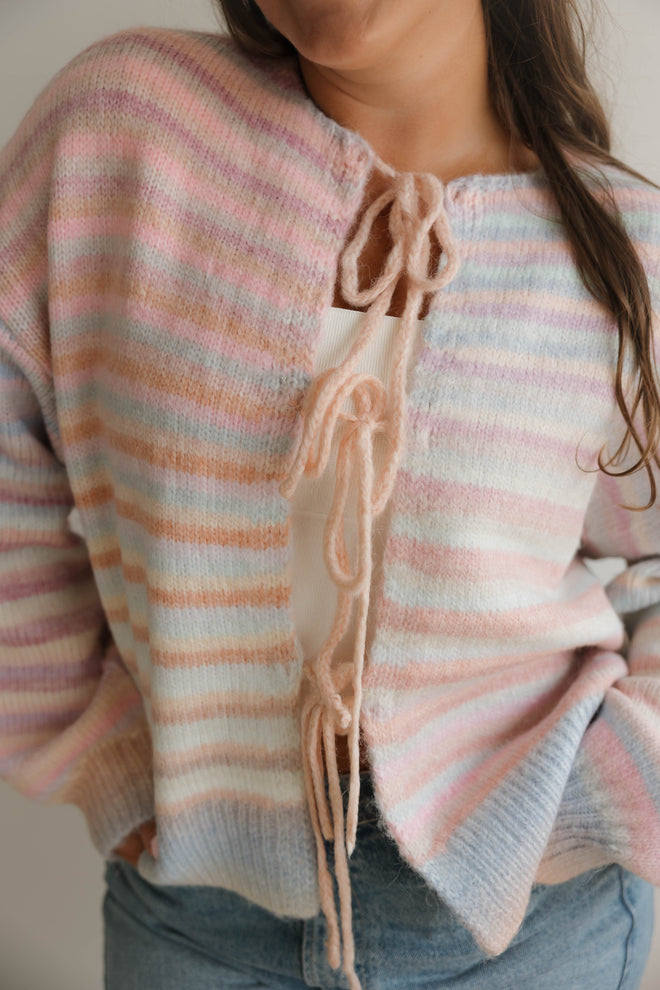 Color Story Front Tie Sweater