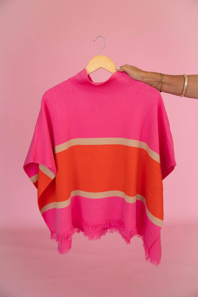 Colorblock Poncho