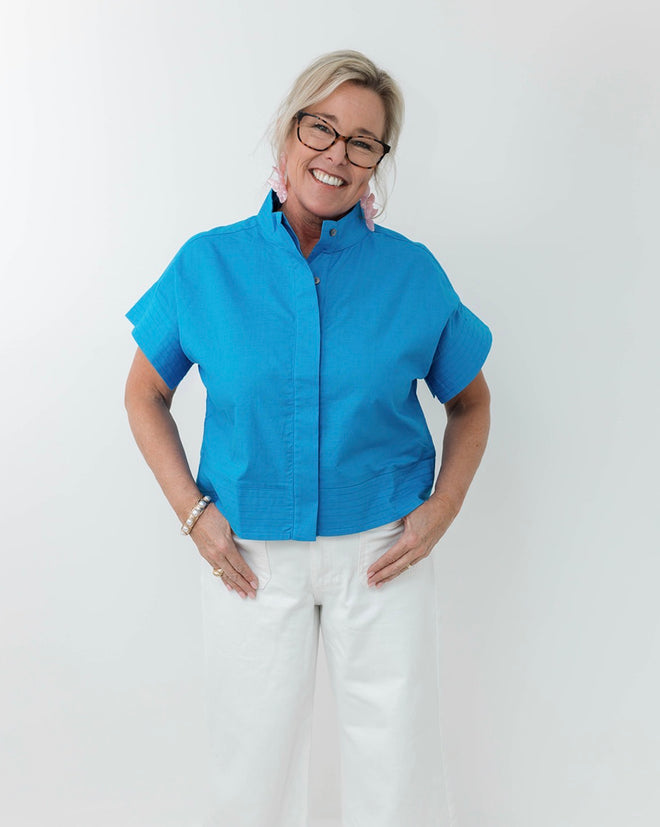 The Ocean Crest Stand Collar Top