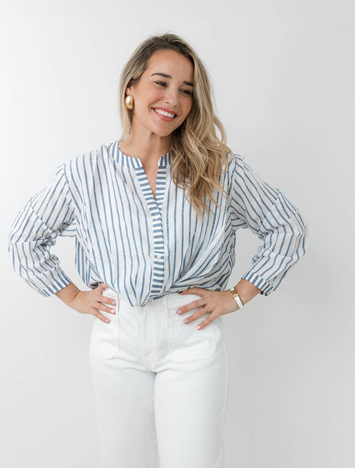 Stripe Mix Twist Top