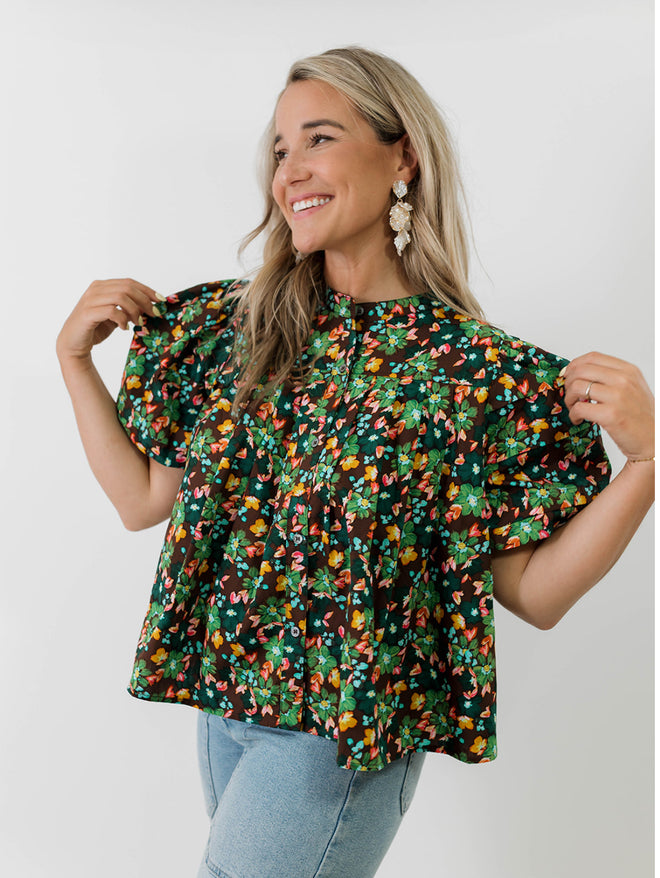 Flourish Pleat Top