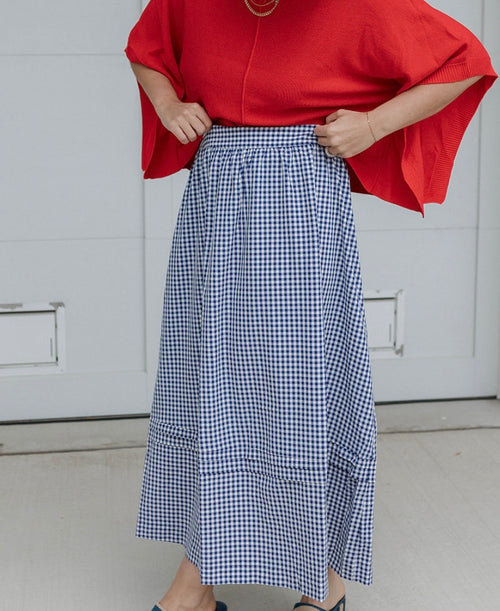 Gingham Midi Skirt