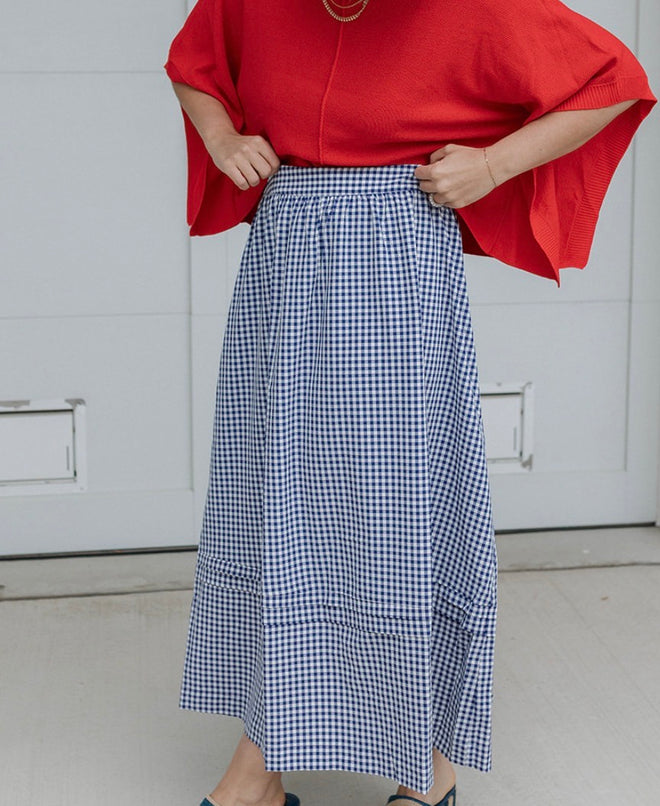 Gingham Midi Skirt