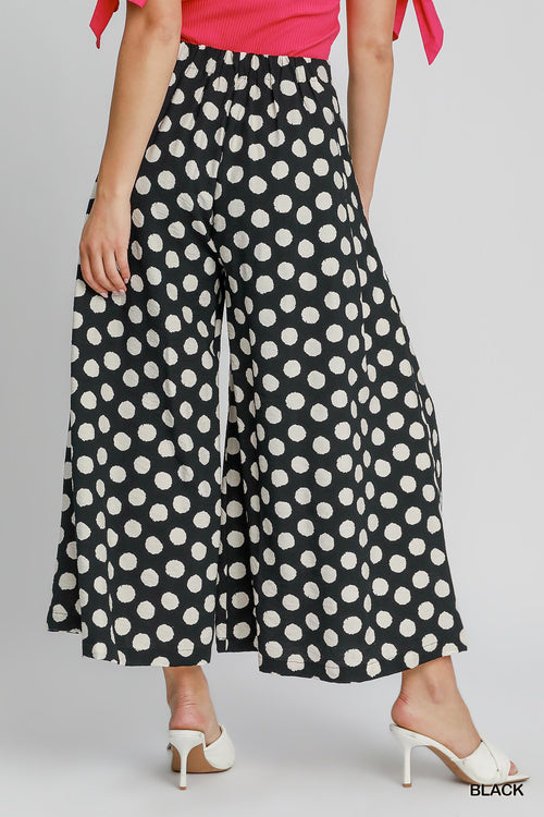 Black Playful Polka Dot Pants