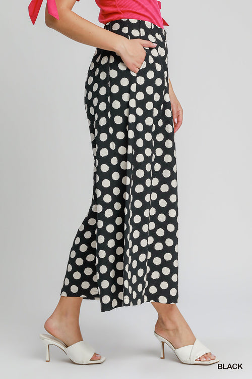 Black Playful Polka Dot Pants