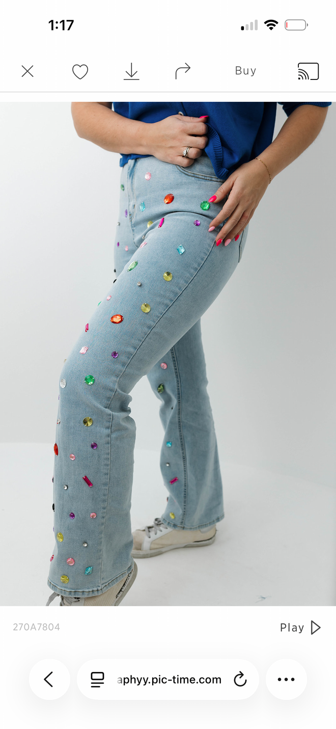 Multi Rhinestone Jeans