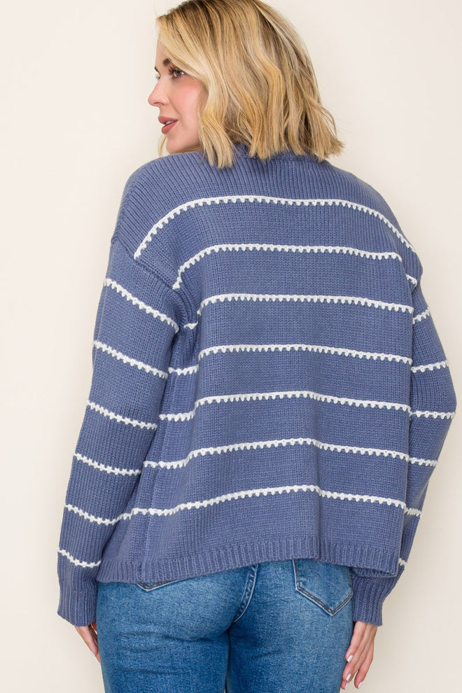 Harbor Night Stripe Cardigan