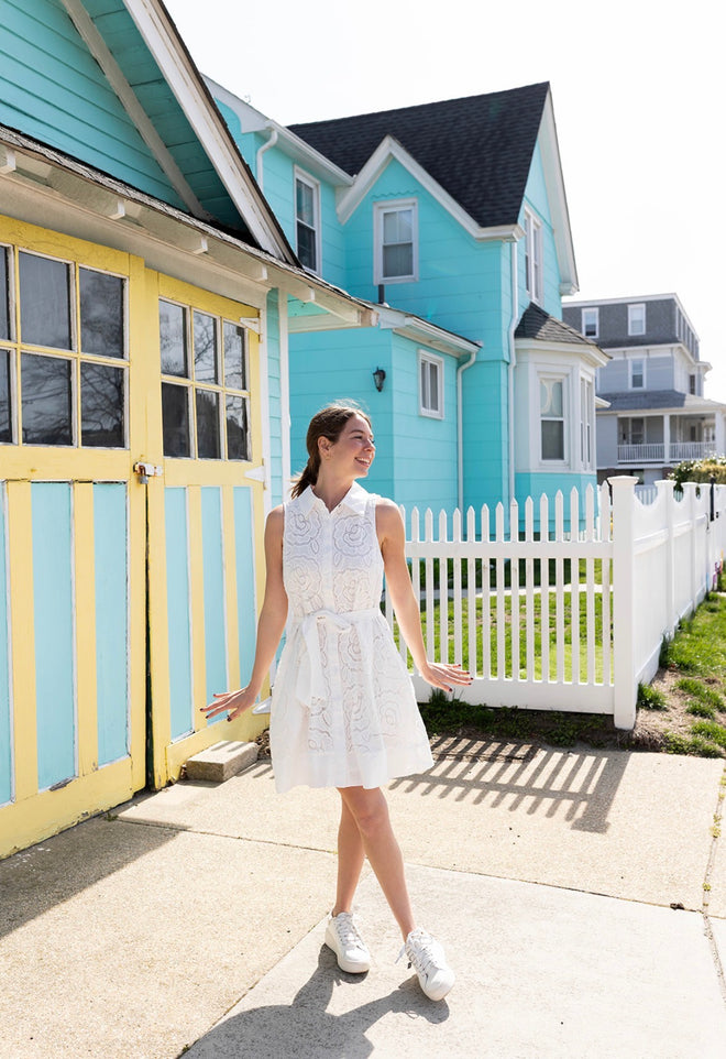 Eyelet Collared Dress