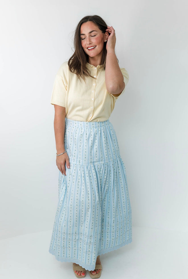 Petal Stripe Maxi Skirt