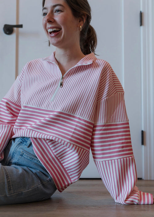 Blush Court Quarter Zip Top