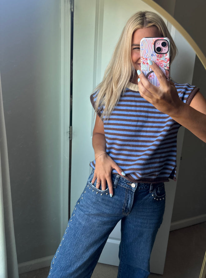 Low Rise Studded Baggy Jean