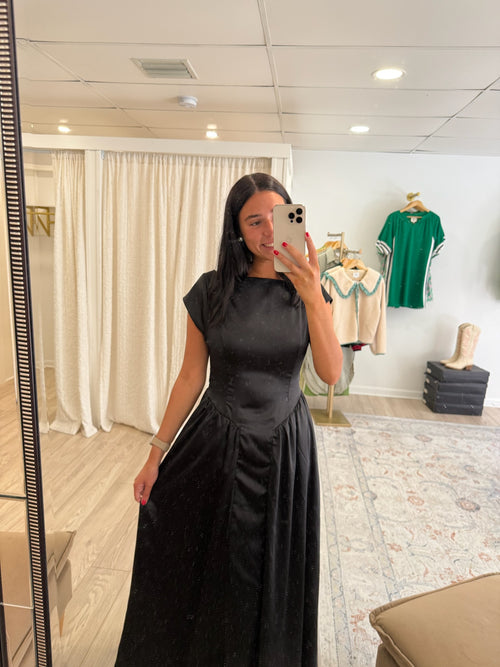 Astor Black Midi Dress