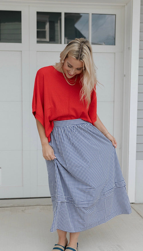 Gingham Midi Skirt
