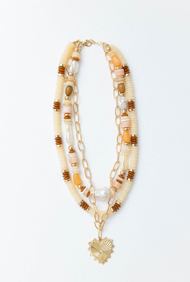 3 Layered Heart Pendant Stack