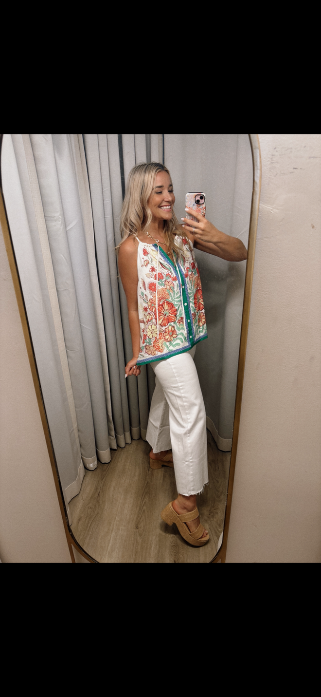 Raw Hem Wide Leg White Jeans bp613j