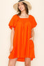 Orange Babydoll Dress