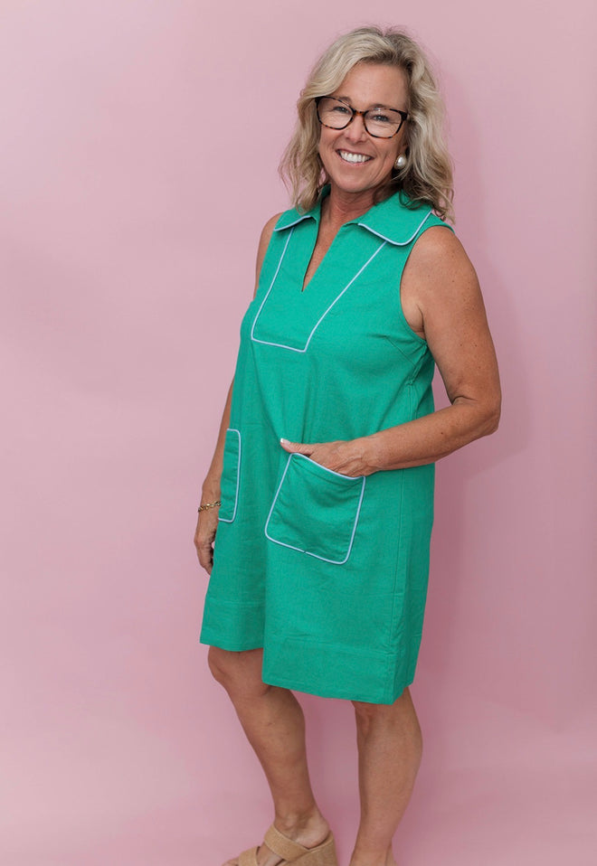 Langley Contrast Trim Mini Dress