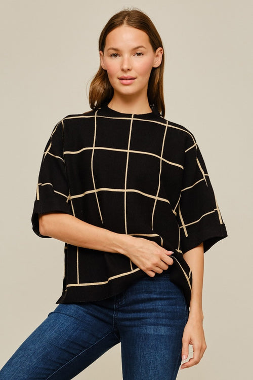 Faye Grid Pattern Top