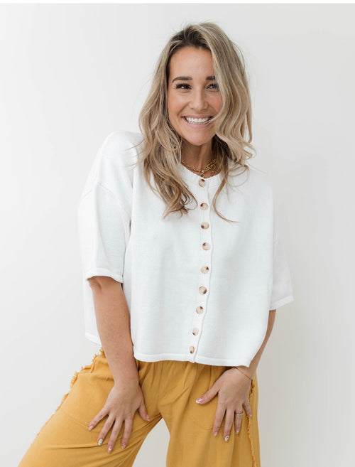 The Louisa Button Up Knit Top