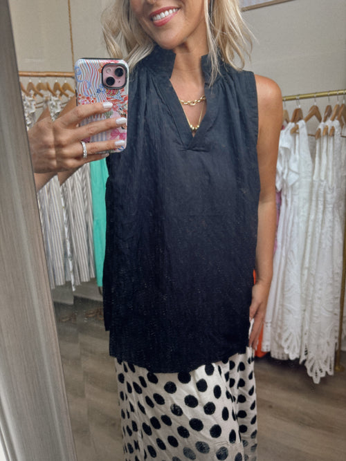 Ellery Textured Notch Neck Top