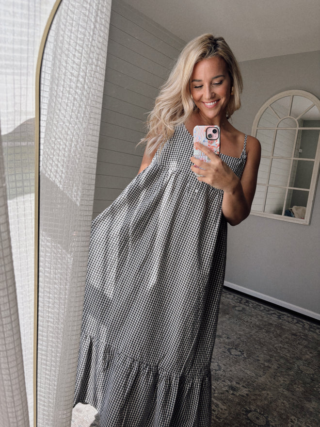 Gingham Midi Tank Dress