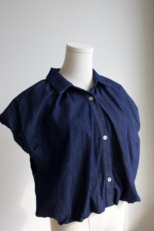 Chambray Bubble Top