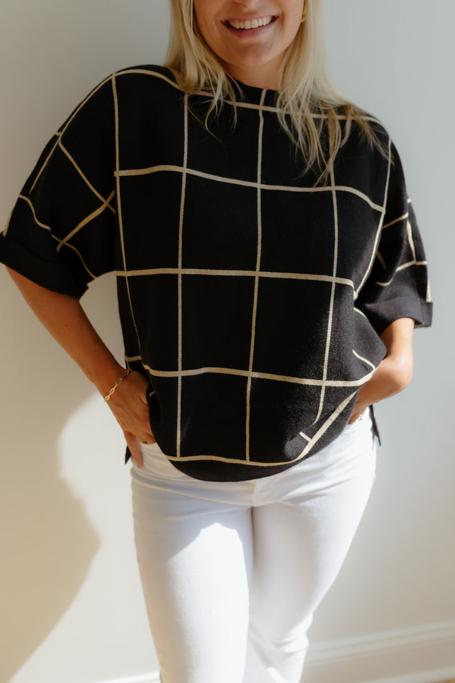 Faye Grid Pattern Top