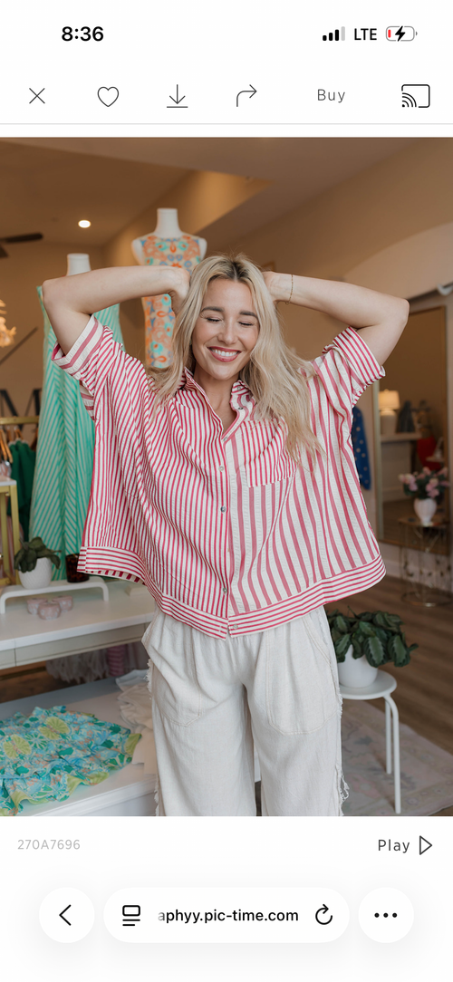 Arden Stripe Oversized Button Down