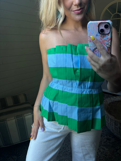 Brenna Striped Peplum Top